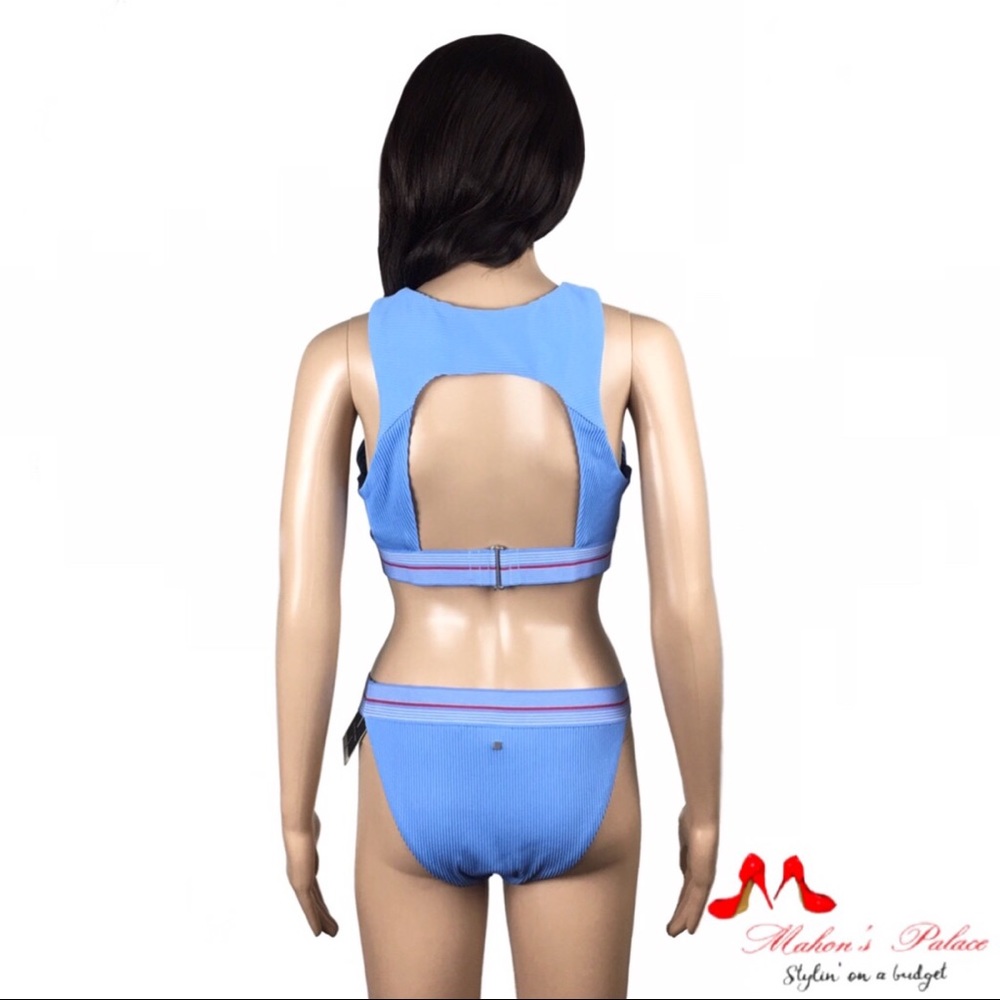 Dolce Vita Large Blue & Red Stripped Bikini Top